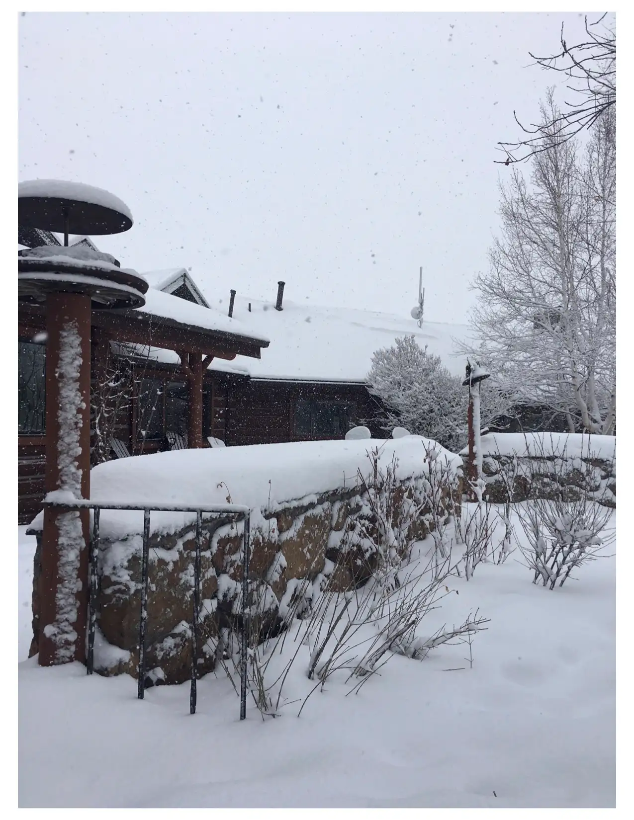 Snowy house and fence